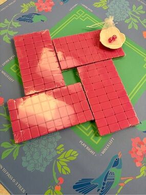 Candy Pink Mahjong Tiles 🍬🩷 🀄️ with Dice Dish & Dice